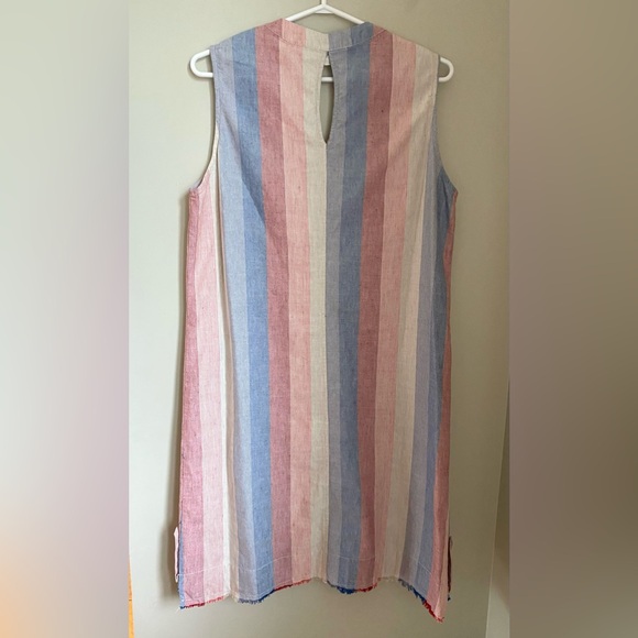 Melissa Nepton Striped Pally Dress 100% Cotton Size Large Canadian Designer - Picture 4 of 13